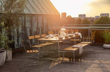 Stuhl 1 - Teak-Gestell warmverzinkt - Grythyttan Stålmöbler