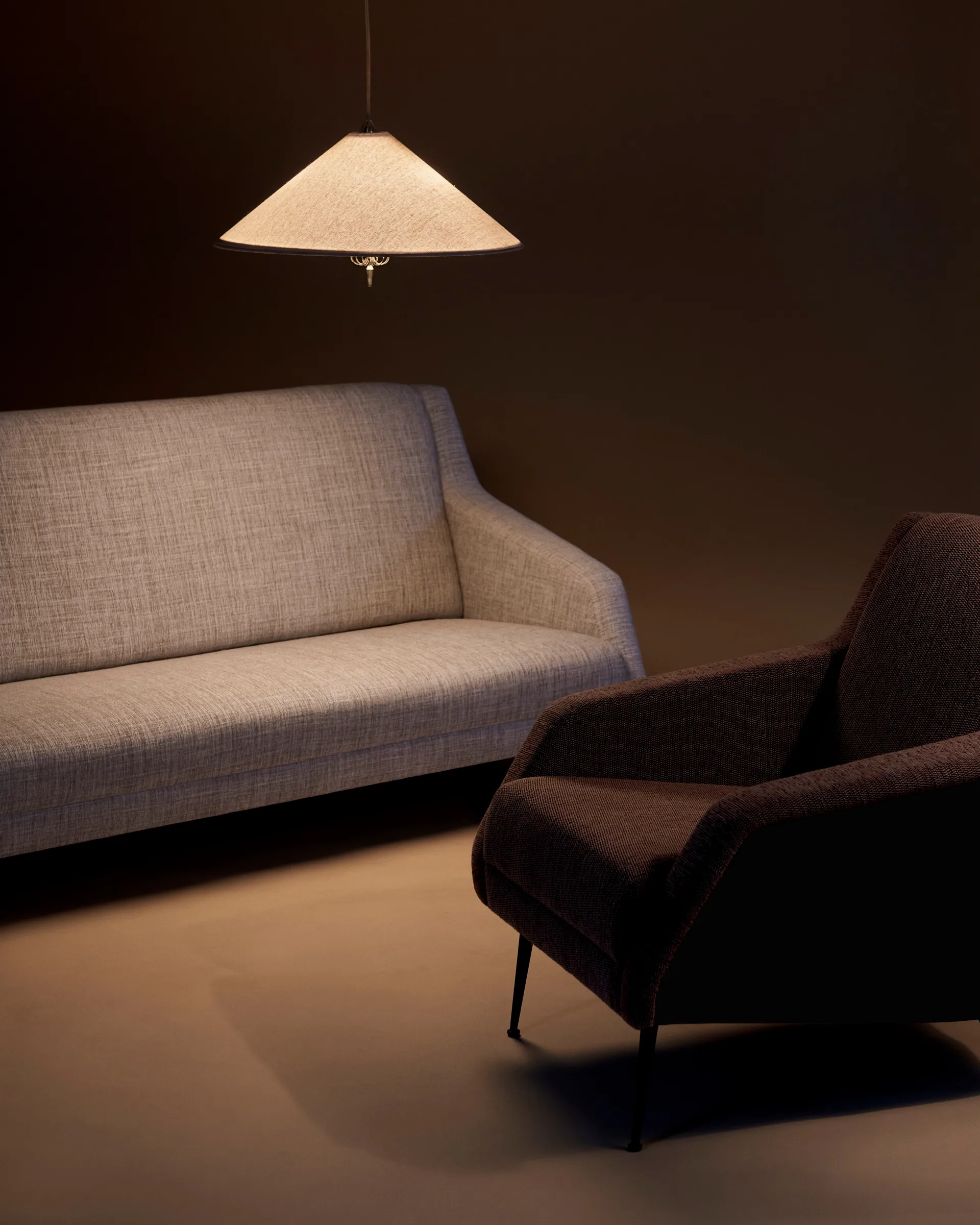 1967 Pendelleuchte, Canvas-Messing GUBI