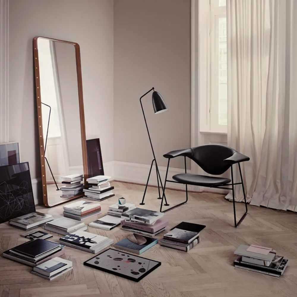 Adnet Spiegel rechteckig, Black, medium GUBI