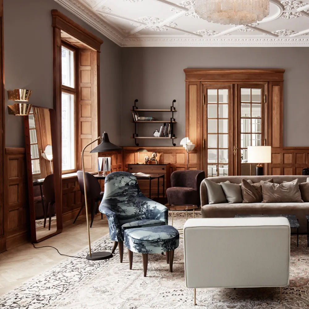 Adnet Spiegel rechteckig, Black, medium GUBI