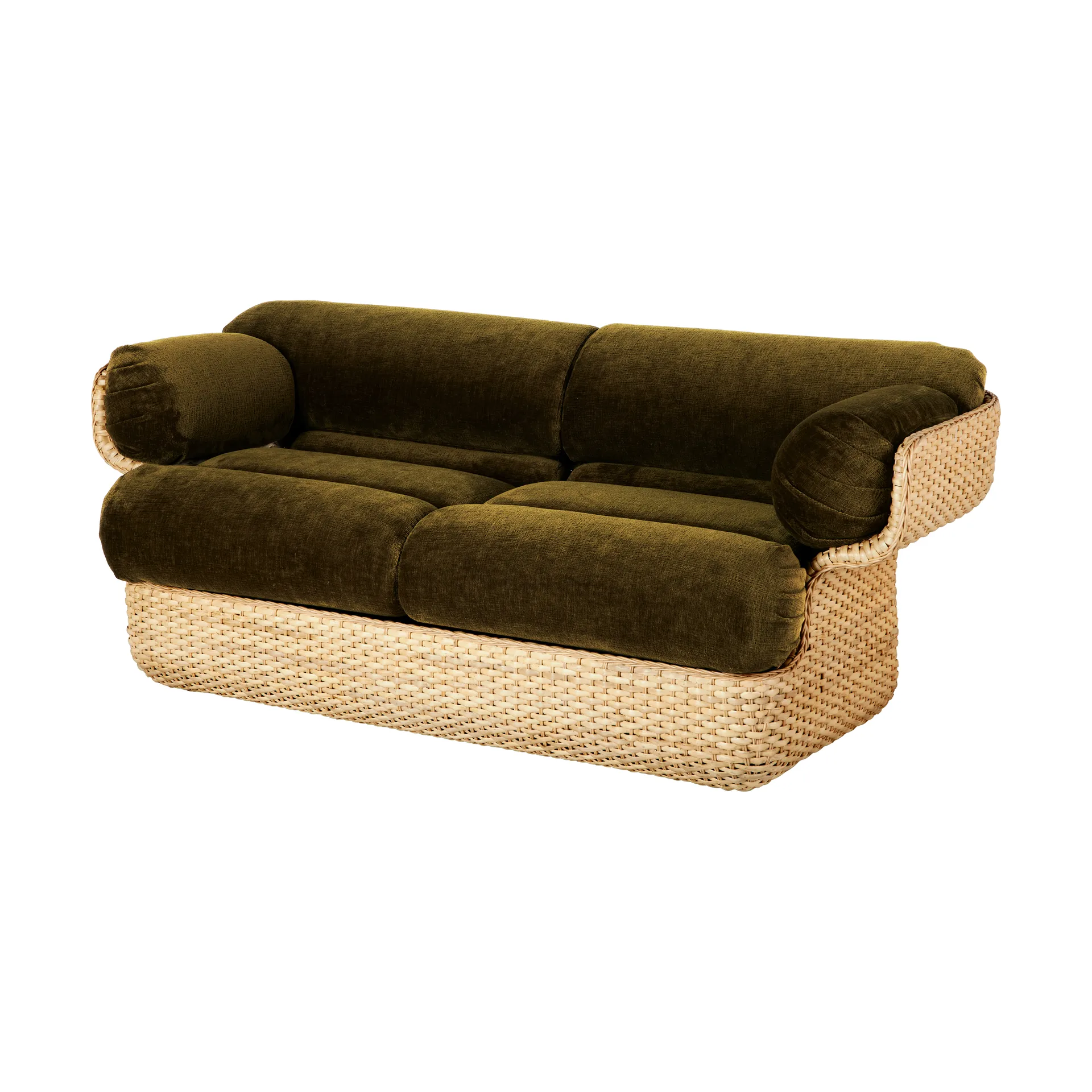 Basket 2-sitziges Sofa komplett bezogen, Mumble Glamour Gruppe 40-Rattan GUBI