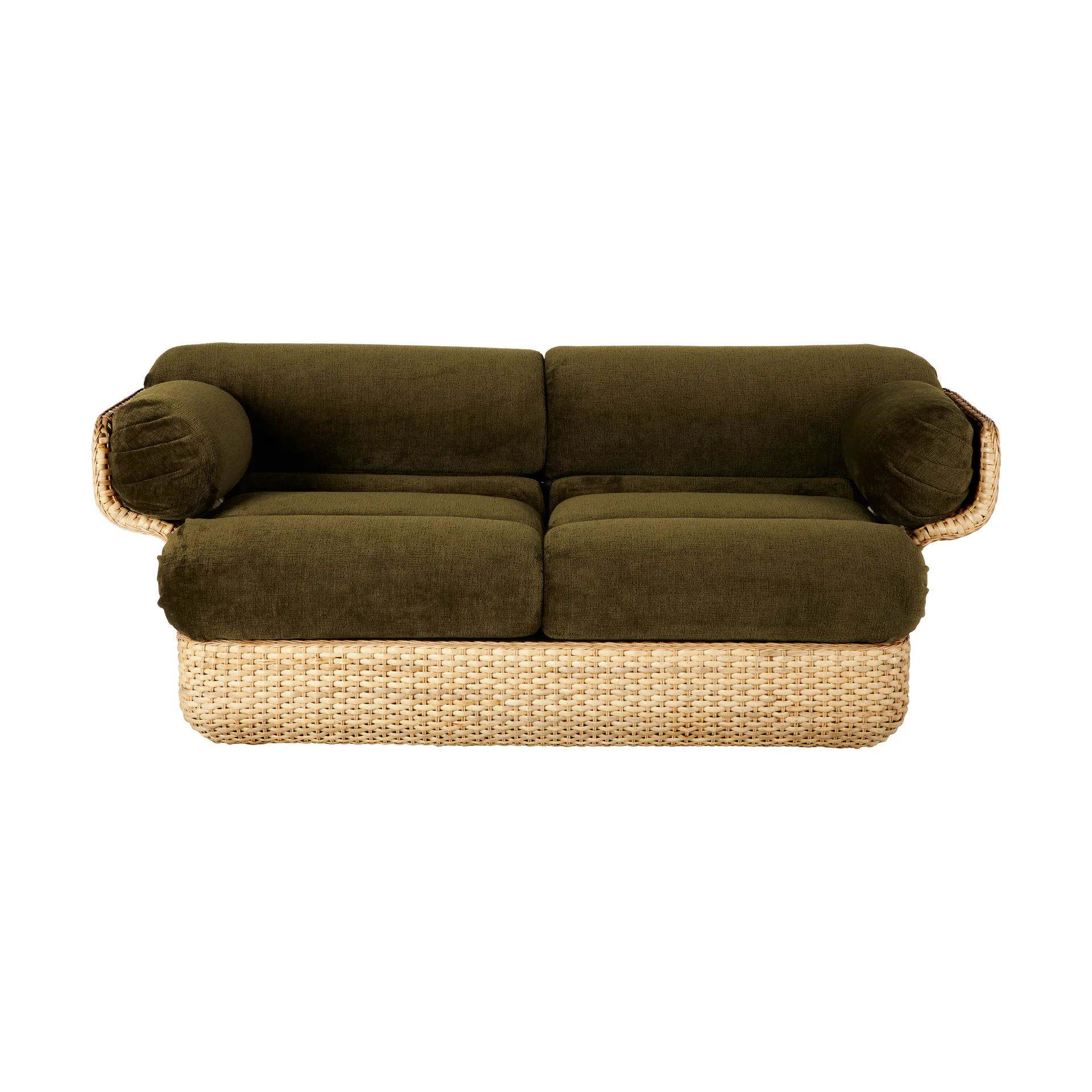 Basket 2-sitziges Sofa komplett bezogen, Mumble Glamour Gruppe 40-Rattan GUBI