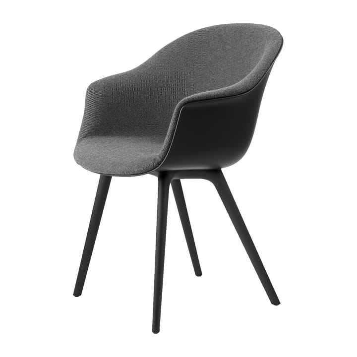 Bat Dining Chair front upholstered plastic base - Hallingdal 65 nr.173-black - Gubi
