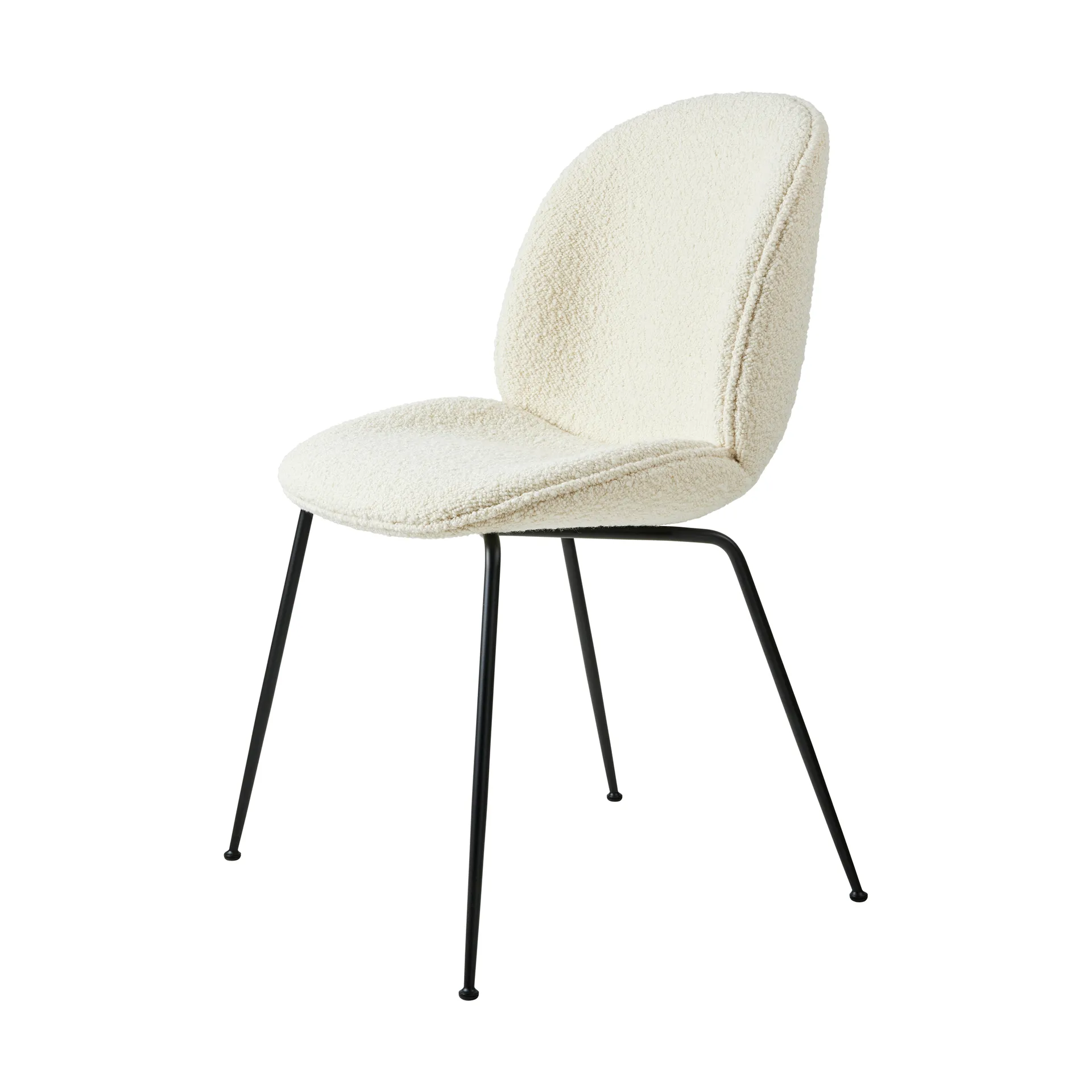 Beetle dining chair fully upholstered conic base, Karakorum 001-Schwarzes Gestell GUBI