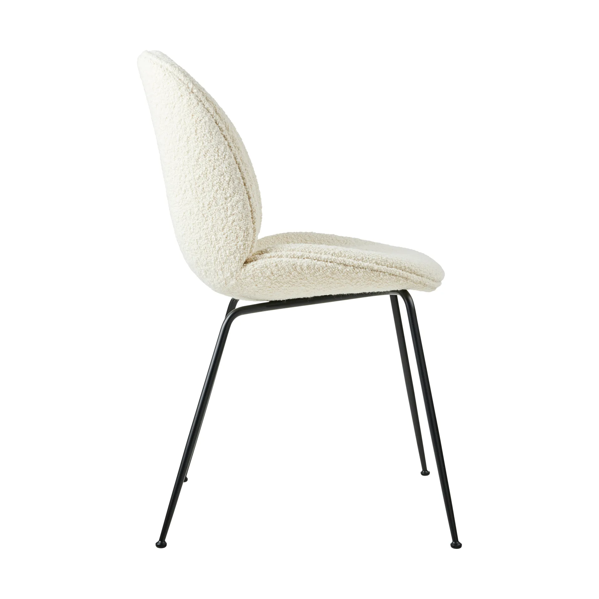 Beetle dining chair fully upholstered conic base, Karakorum 001-Schwarzes Gestell GUBI