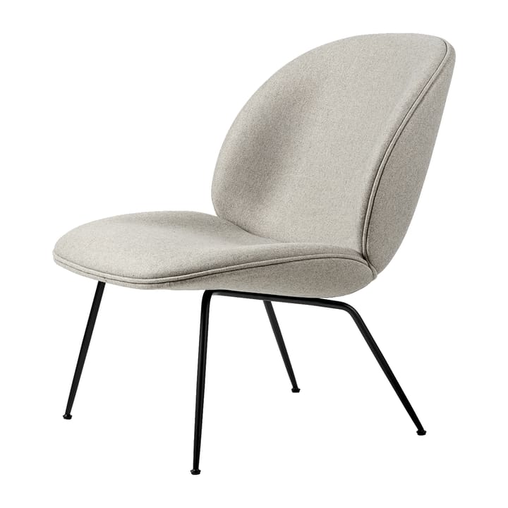 Beetle lounge chair fully upholstered conic base - Plain 0025-black - Gubi