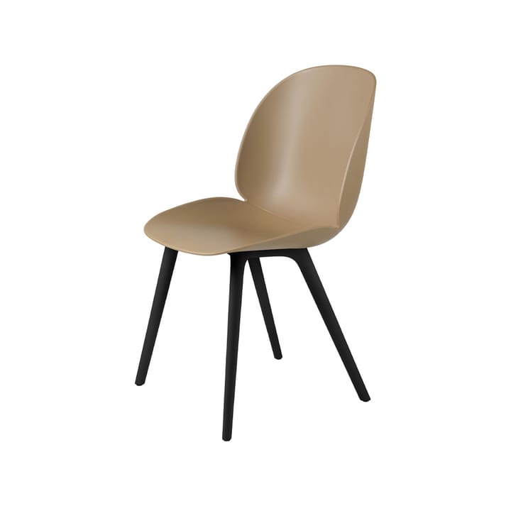 Beetle Plastic Stuhl, Pebble brown, schwarze Beine GUBI