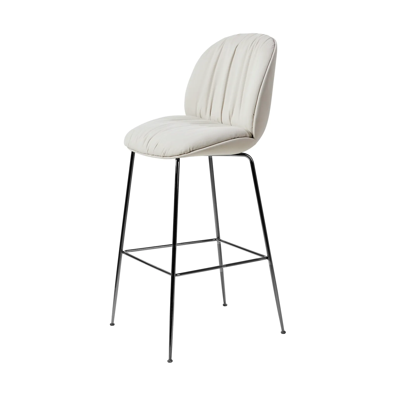 Beetle Soft Barhocker 75 cm vollgepolstert, Reales Gubi 001-schwarz Chrom GUBI