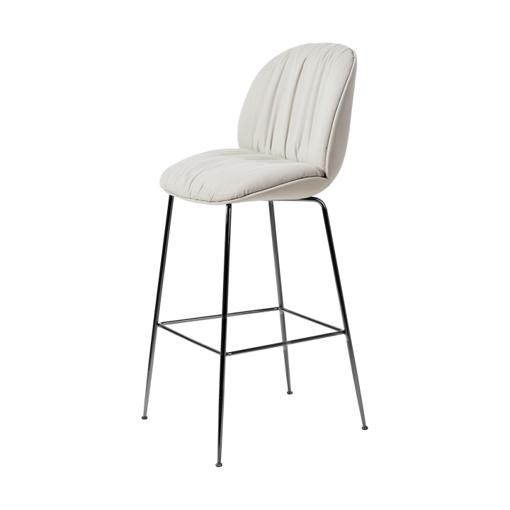 Beetle Soft Barhocker 75 cm vollgepolstert - Reales Gubi 001-schwarz Chrom - GUBI