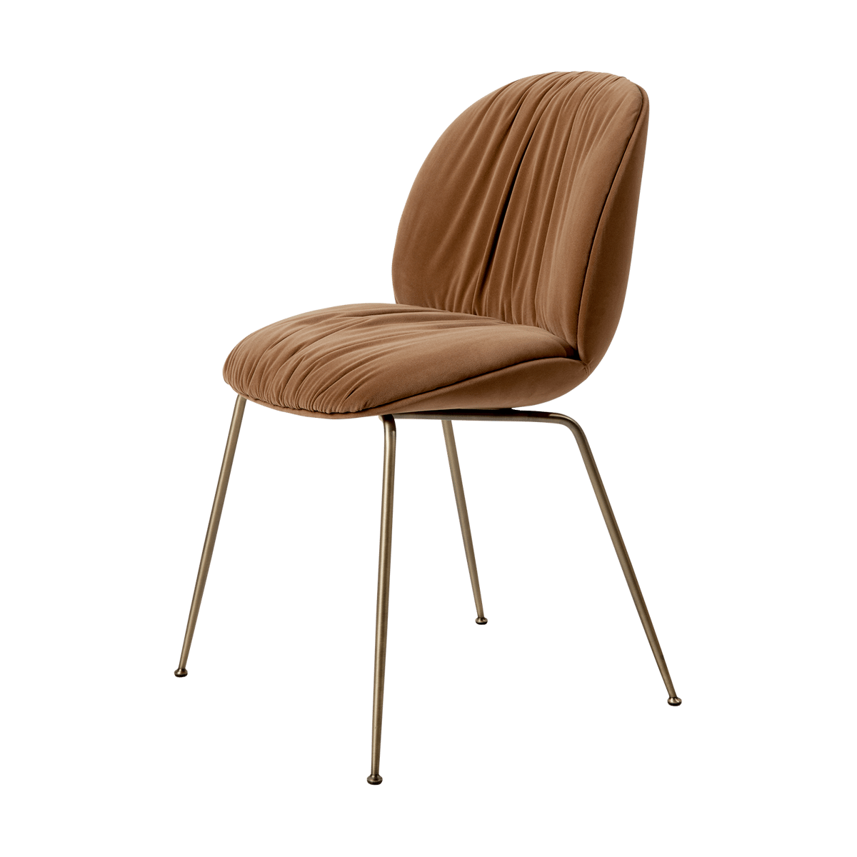GUBI Beetle Soft Stuhl vollgepolstert Sunday Dedar 112-antik Messing