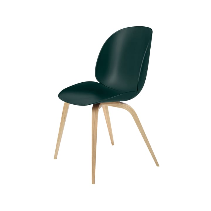 Beetle Stuhl - Dark green, Eichengestell matt lackiert - Gubi