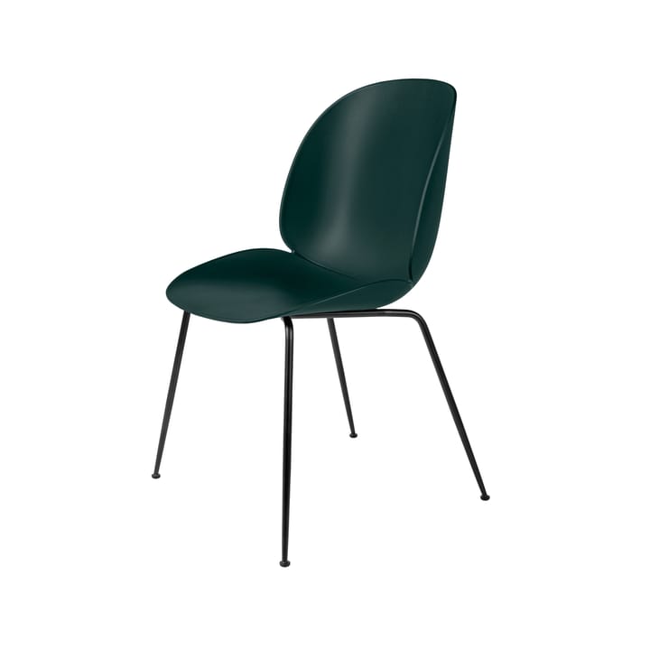 Beetle Stuhl - Dark green, schwarzes Stahlgestell - Gubi
