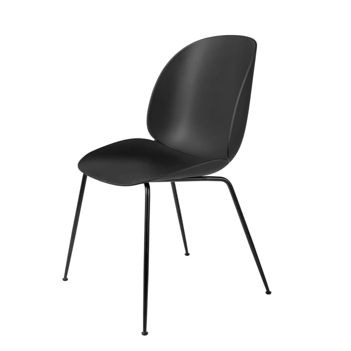 Beetle Stuhl Kunststoff schwarze Beine - schwarz - Gubi