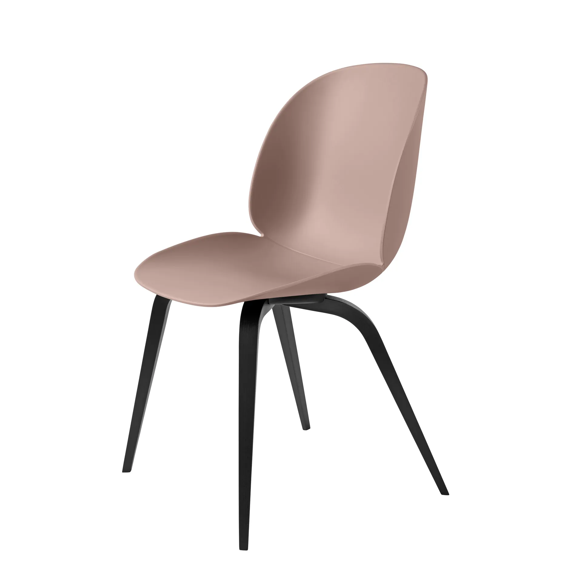Beetle Stuhl Kunststoff schwarze Holzbeine, Sweet pink GUBI