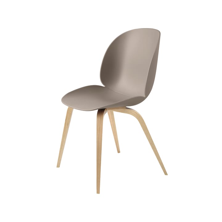 Beetle Stuhl - New beige, mattlackiertes Eichenstativ - Gubi