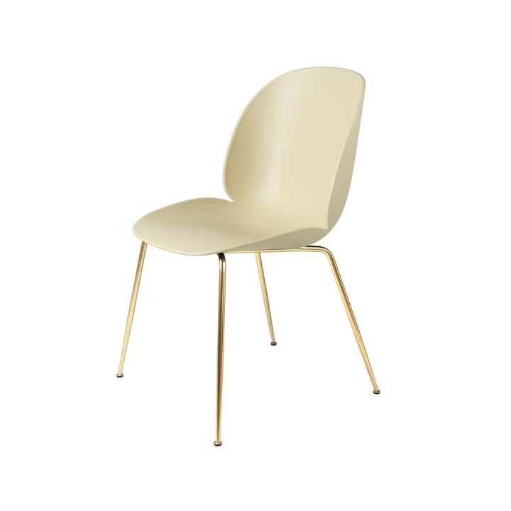 Beetle Stuhl, Pastel green, Gestell aus Messing GUBI