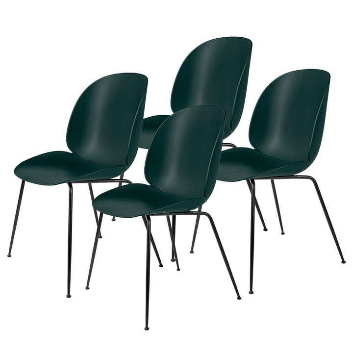Beetle Stuhl schwarze Stuhlbeine 4er Pack - Dark Green - Gubi