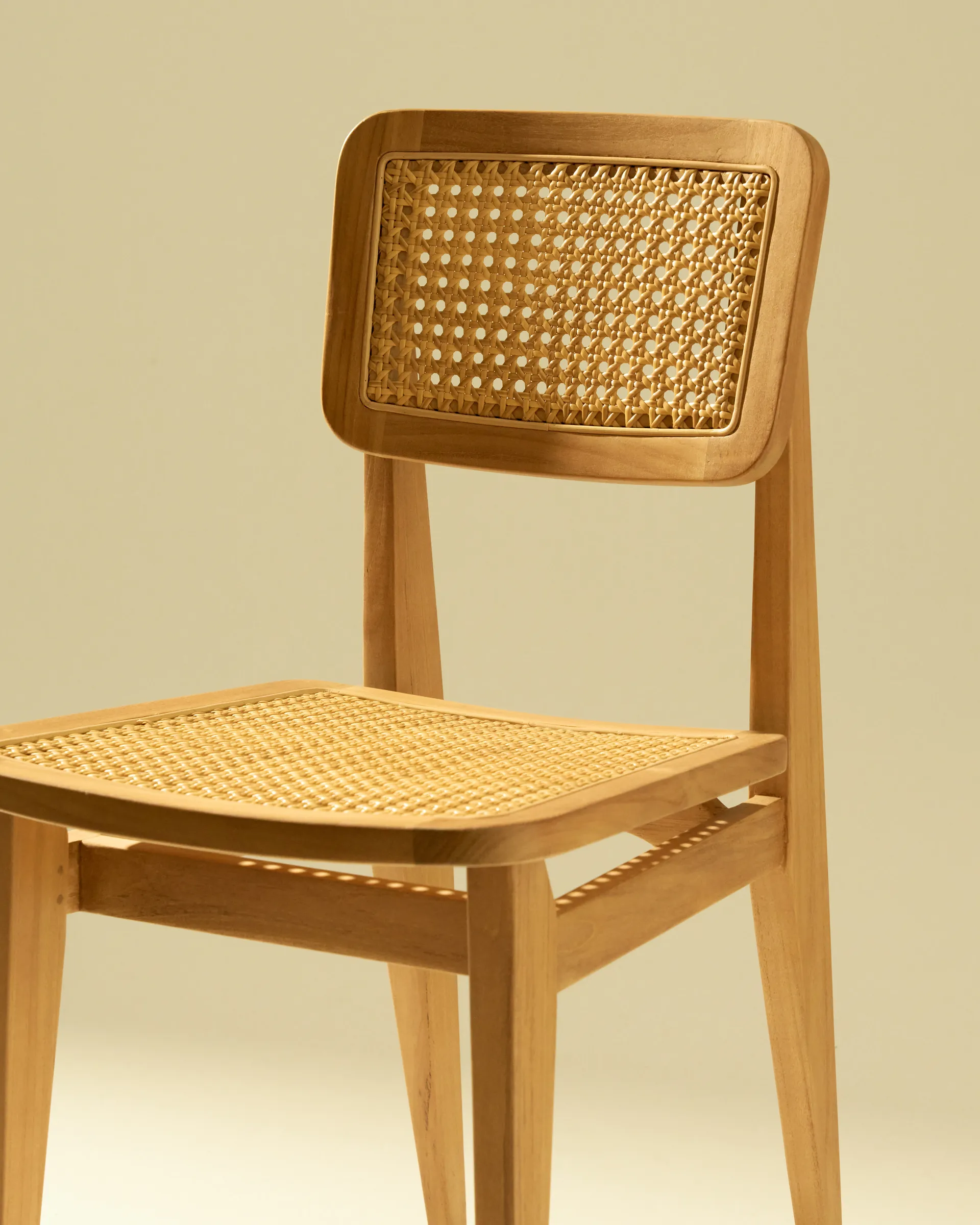 C-chair Outdoor Stuhl, All french cane-natural teak GUBI