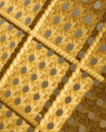 C-chair Outdoor Stuhl - All french cane-natural teak - GUBI