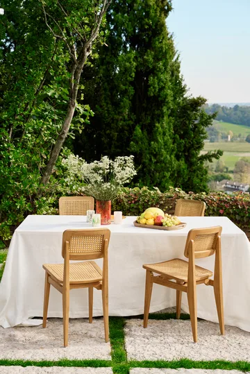 C-chair Outdoor Stuhl - All french cane-natural teak - GUBI