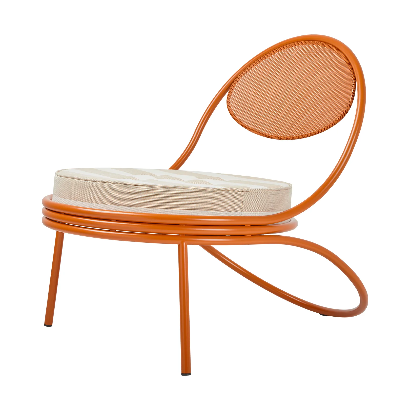 Copacabana Outdoor Lounge Chair gepolsterter Sitz, Leslie stripe limonta 040-international orange GUBI