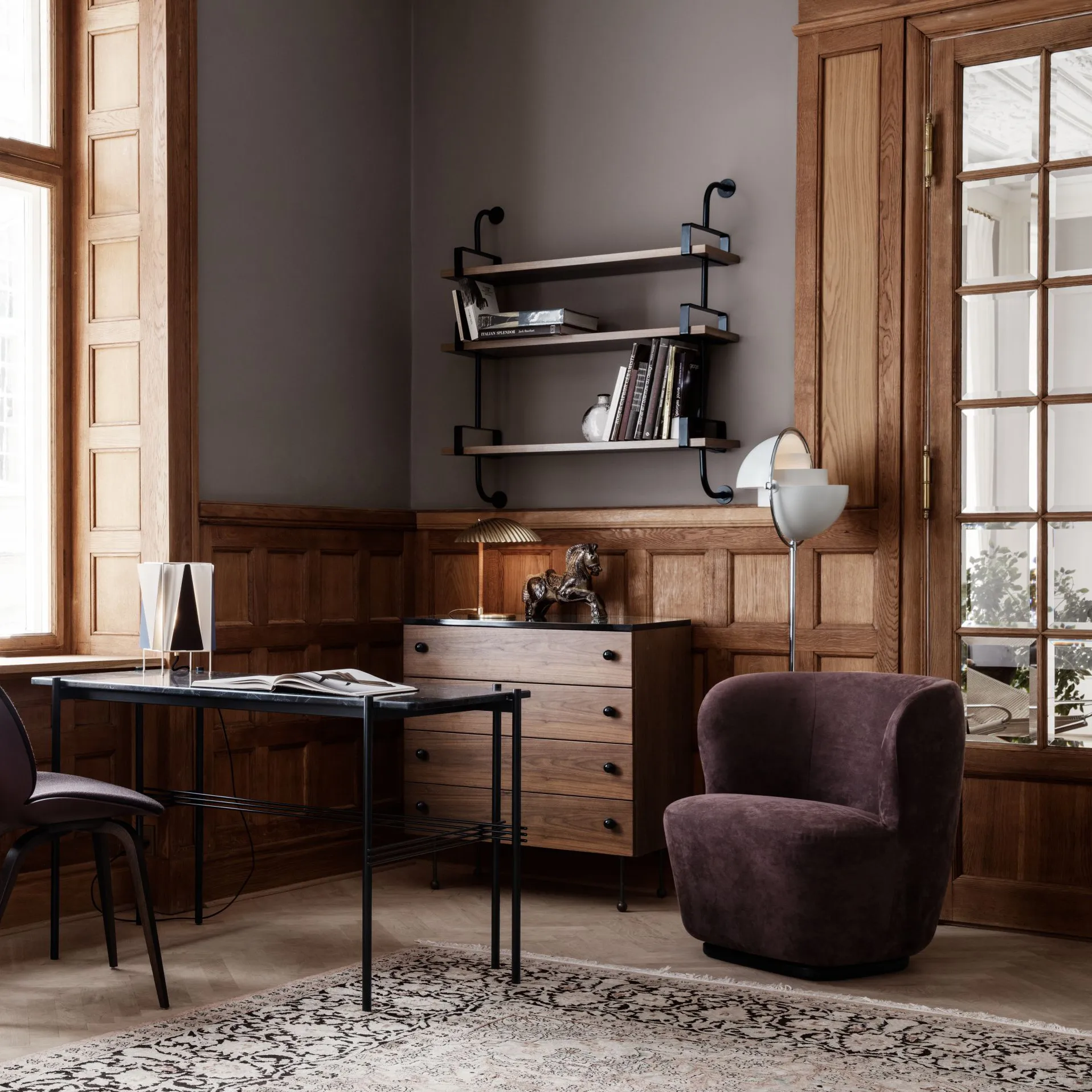 Démon Wandregal 3 Regalbrett 95cm, Walnut GUBI