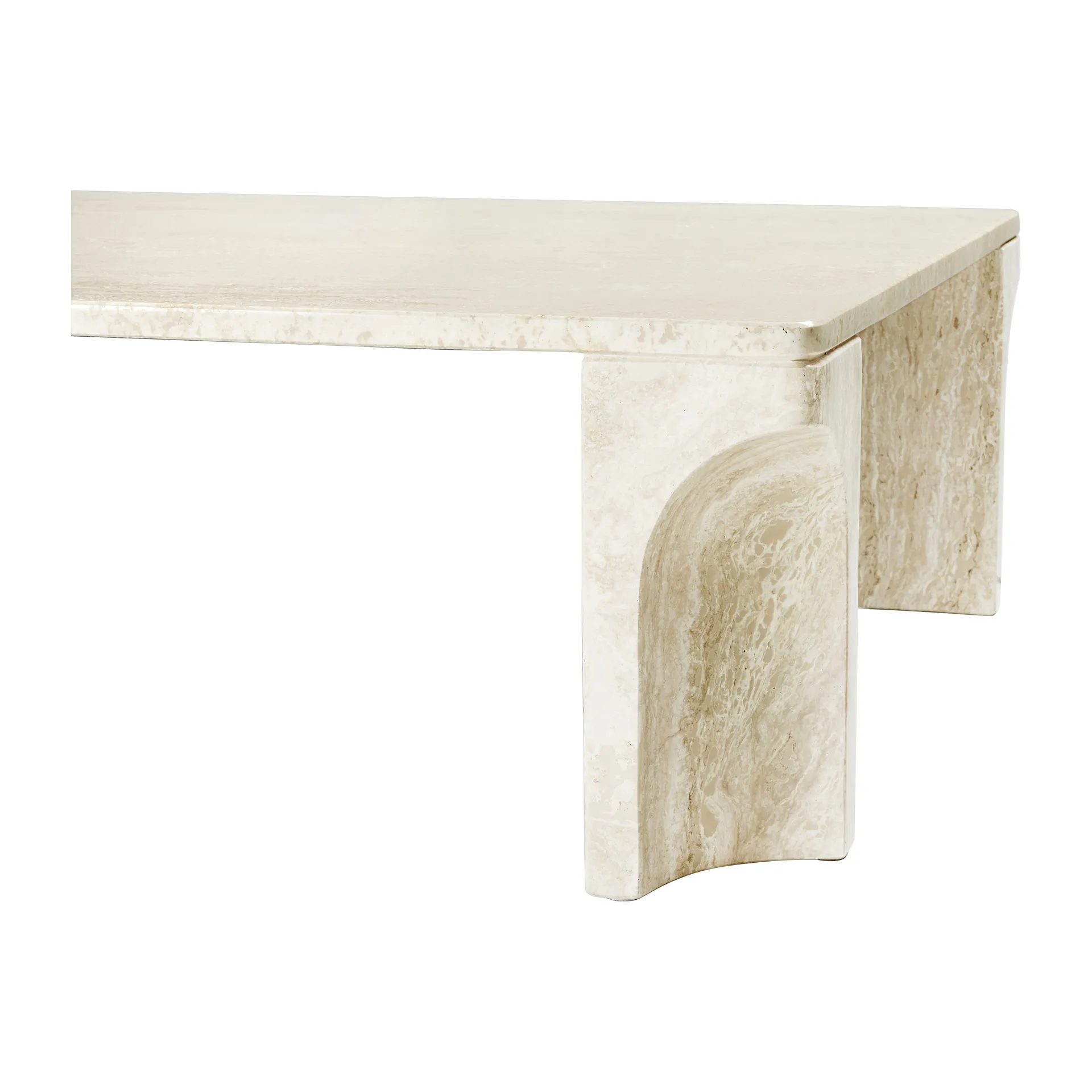 Doric Couchtisch 80 x 140 cm, Neutral-White-Travertine GUBI