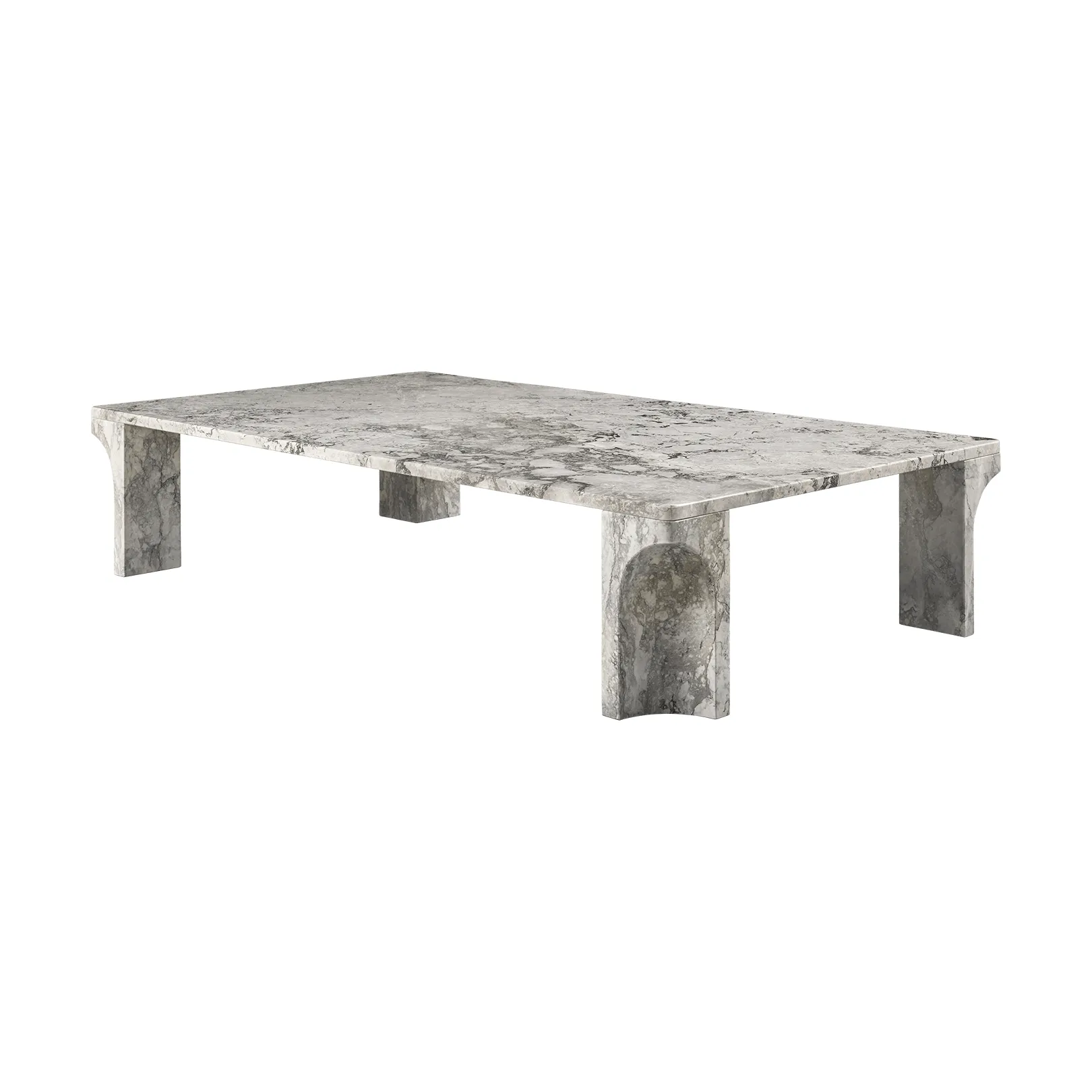 Doric Couchtisch, Stormy Gray Marmor, 140x80 cm GUBI