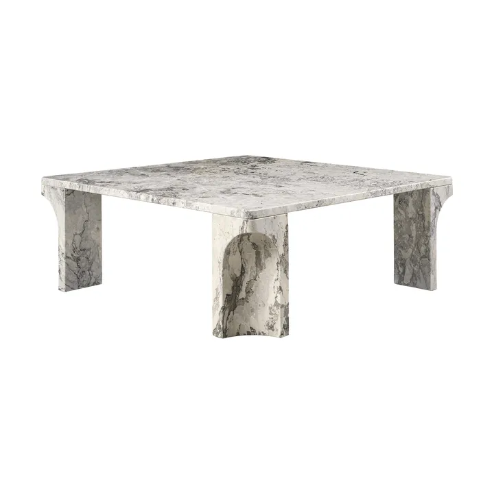 Doric Couchtisch - Stormy Gray Marmor, 80x80 cm - GUBI