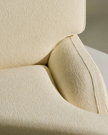 Flaneur Loungesessel - Bouclé 001-matt Schwarz - GUBI
