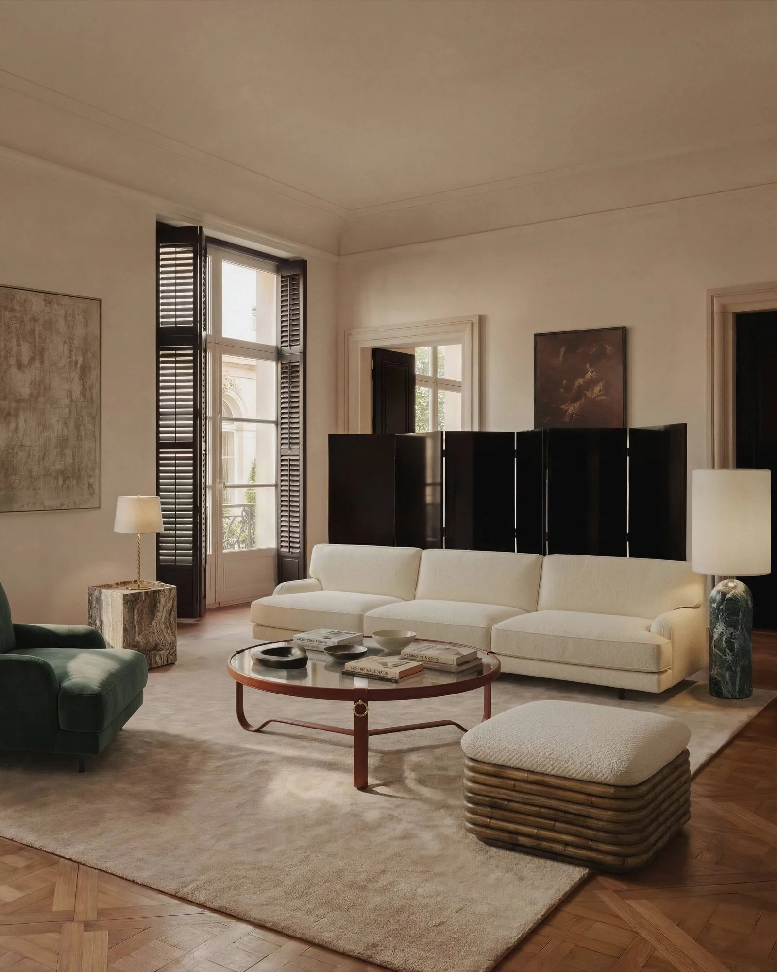 Flaneur Sofa 3-Sitzer, Asator 0984-matt schwarz GUBI