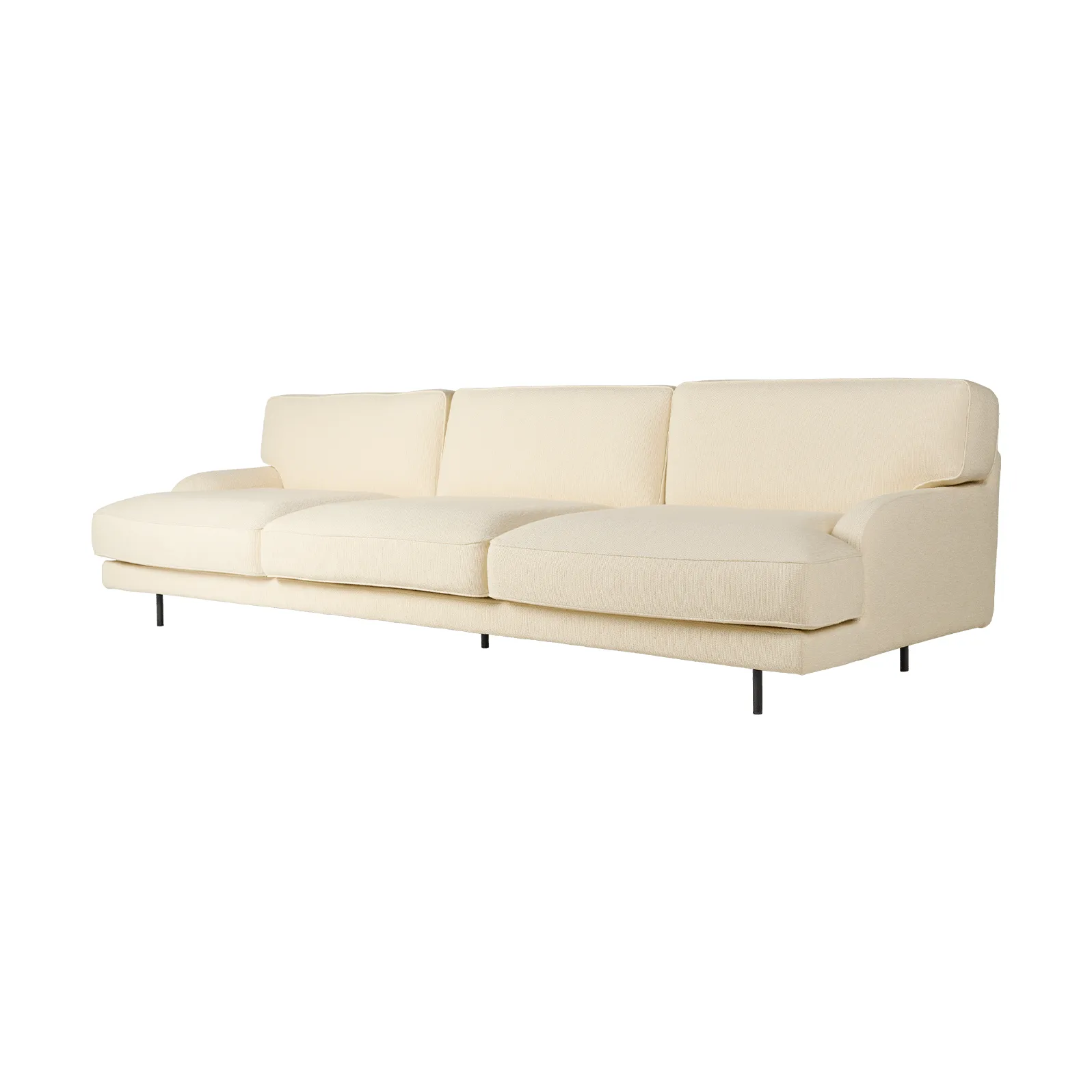 Flaneur Sofa 3-Sitzer, Bouclé-matt Schwarz GUBI