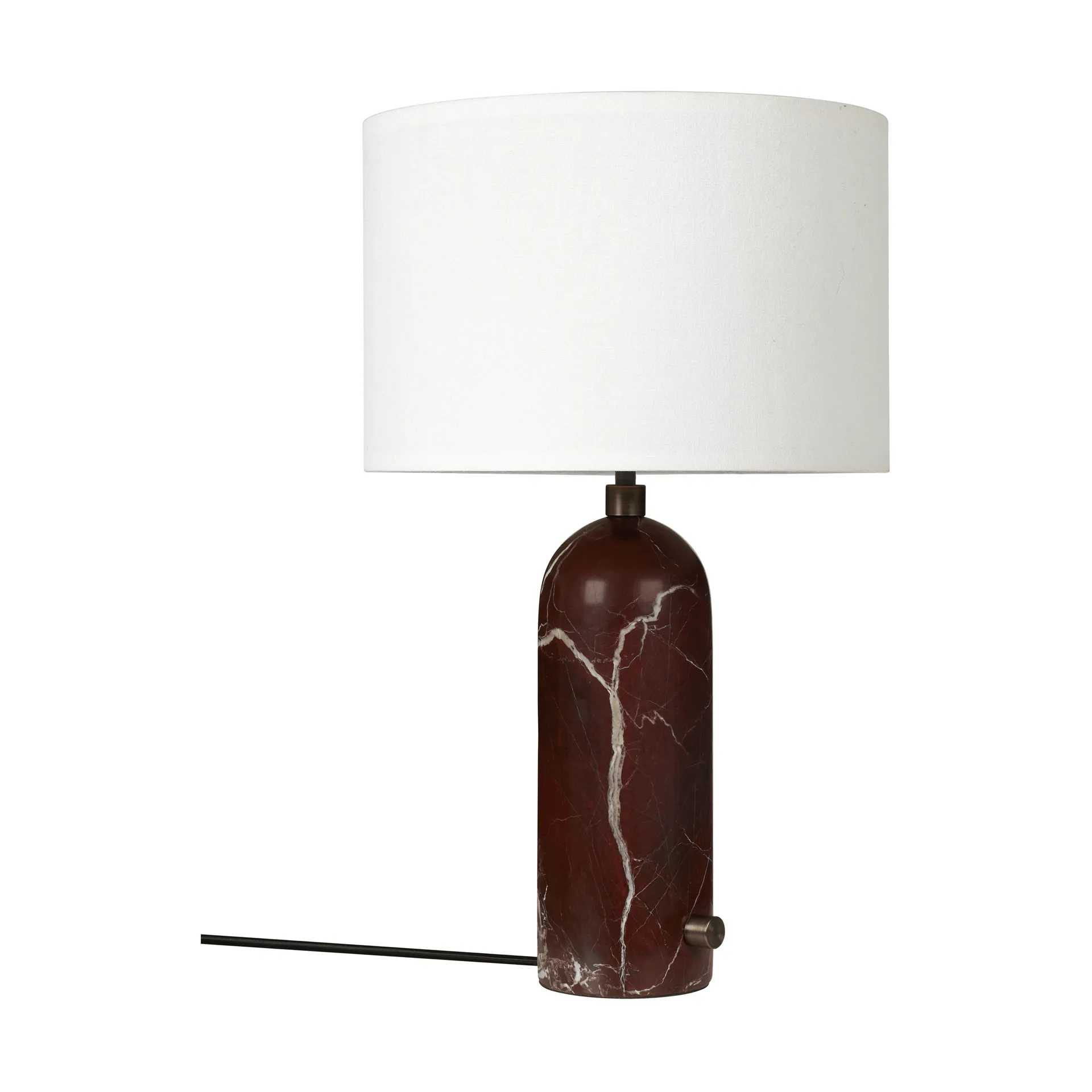 Gravity S Tischleuchte, Maroon marble-white GUBI