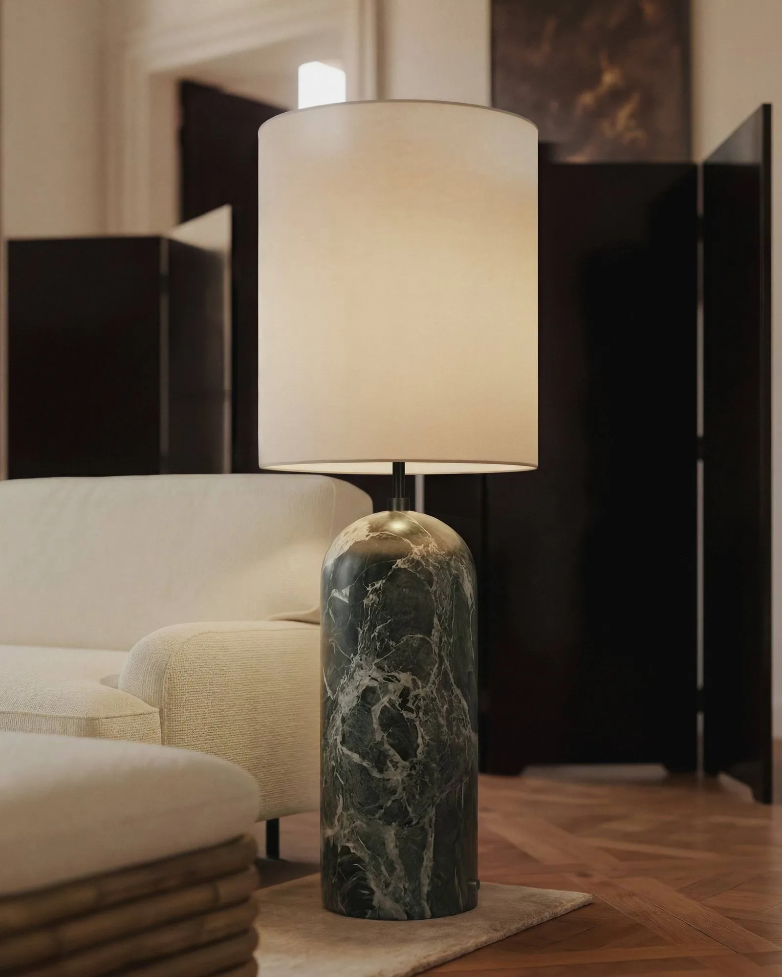 Gravity XL Stehleuchte, Emerald marble-white GUBI