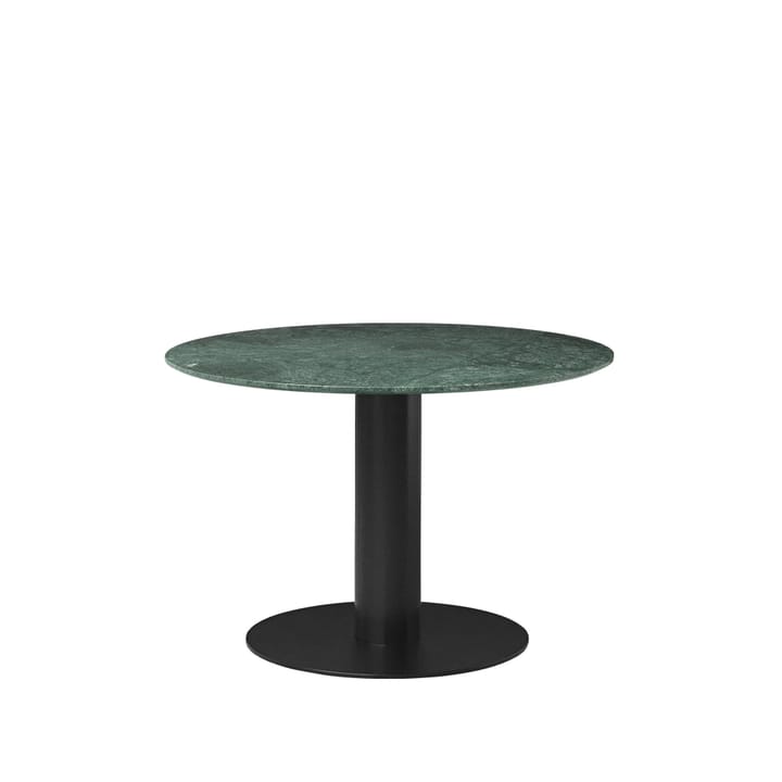 Gubi 2.0 Esstisch - Marble green, ø110, schwarzes Gestell - GUBI