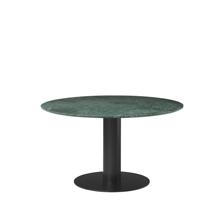 Gubi 2.0 Esstisch - Marble green, ø130, schwarzes Gestell - GUBI