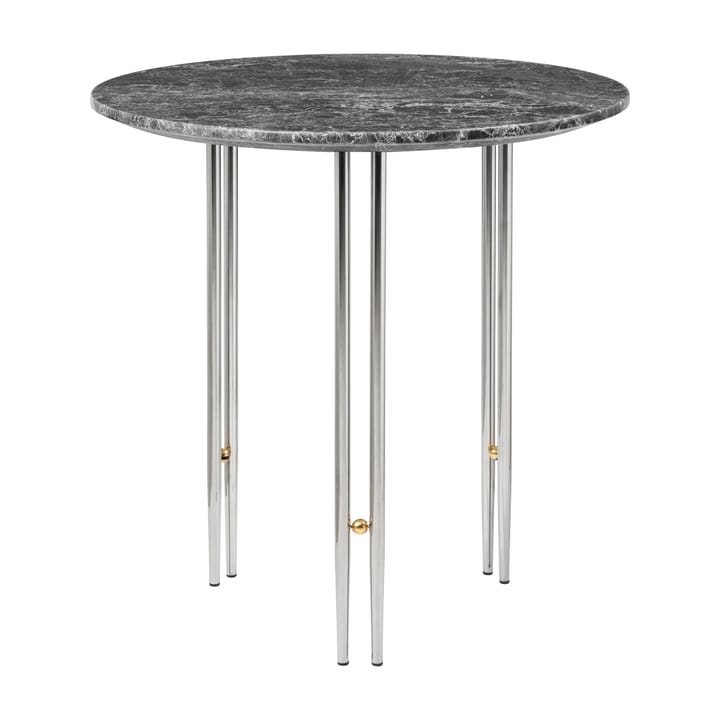 IOI Beistelltisch Ø50cm - Chrom-Messing-grauer Marmor - Gubi