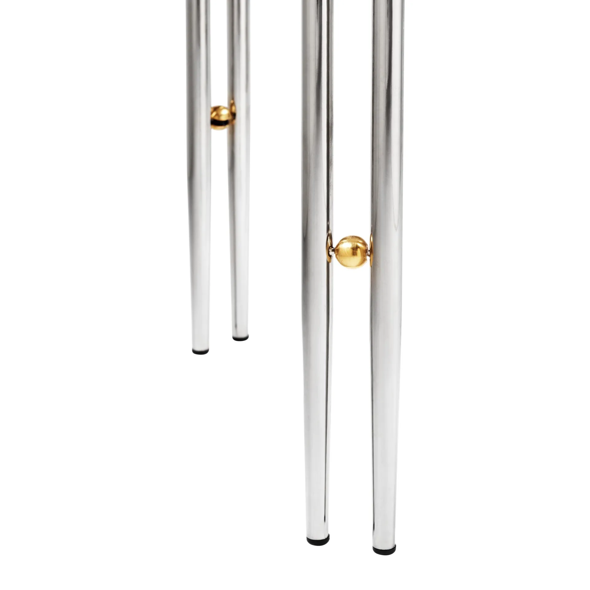 IOI Beistelltisch Ø50cm, Chrom-Messing-grauer Marmor GUBI