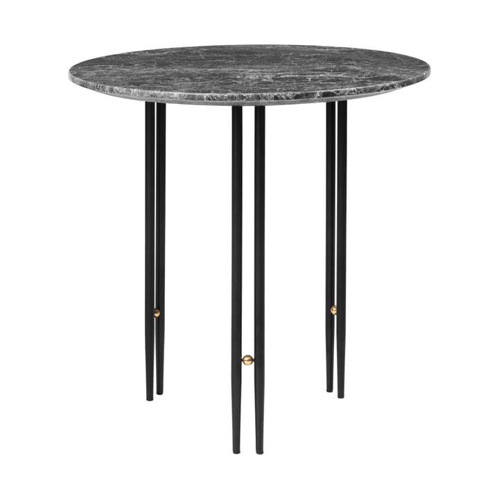 IOI Beistelltisch Ø50cm - Schwarz-Messing-grauer Marmor - Gubi