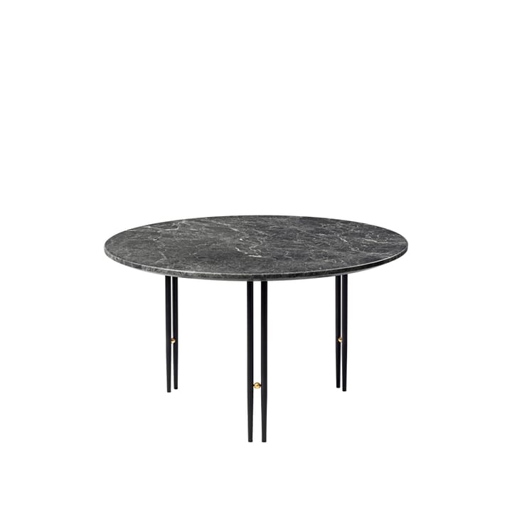 IOI Beistelltisch - Grey emperador marble, ø70, schwarzes Gestell - Gubi