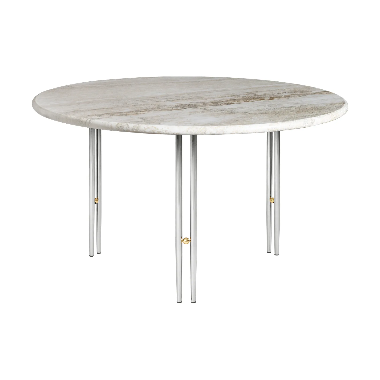 IOI Beistelltisch, Rippled beige-chromgestell ø70 cm GUBI
