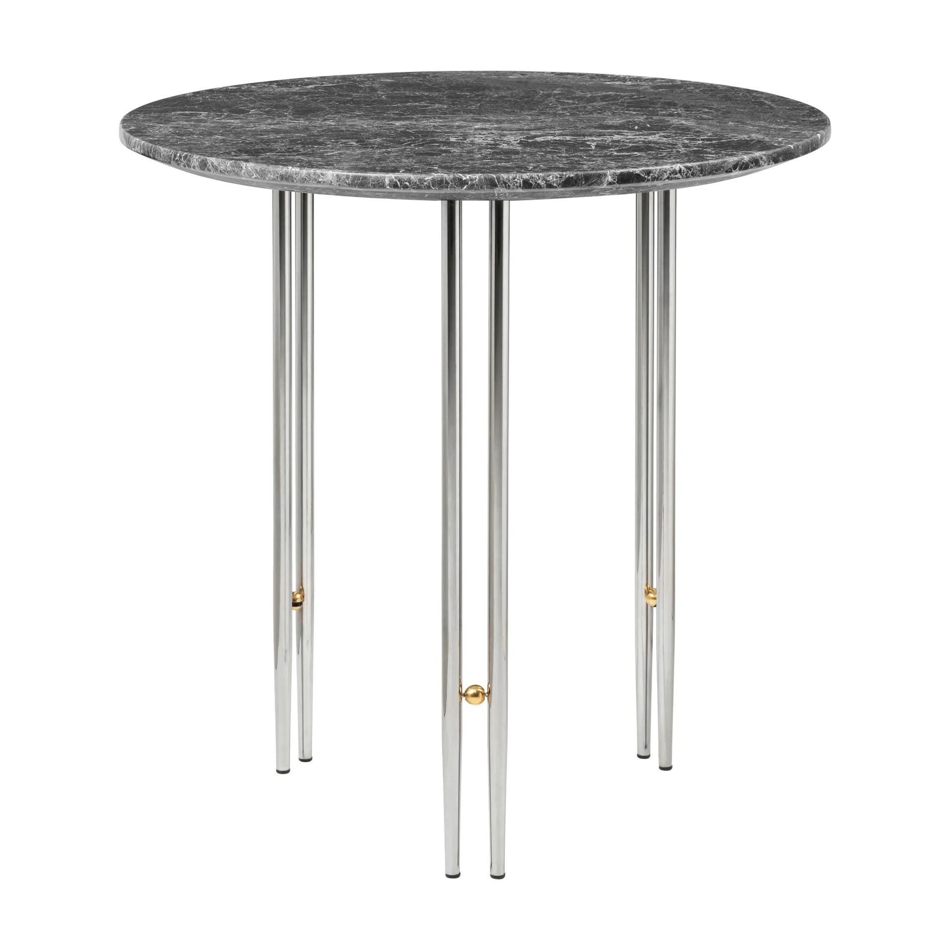 IOI Couchtisch Ø50cm, Chrom-Messing-grauer Marmor GUBI