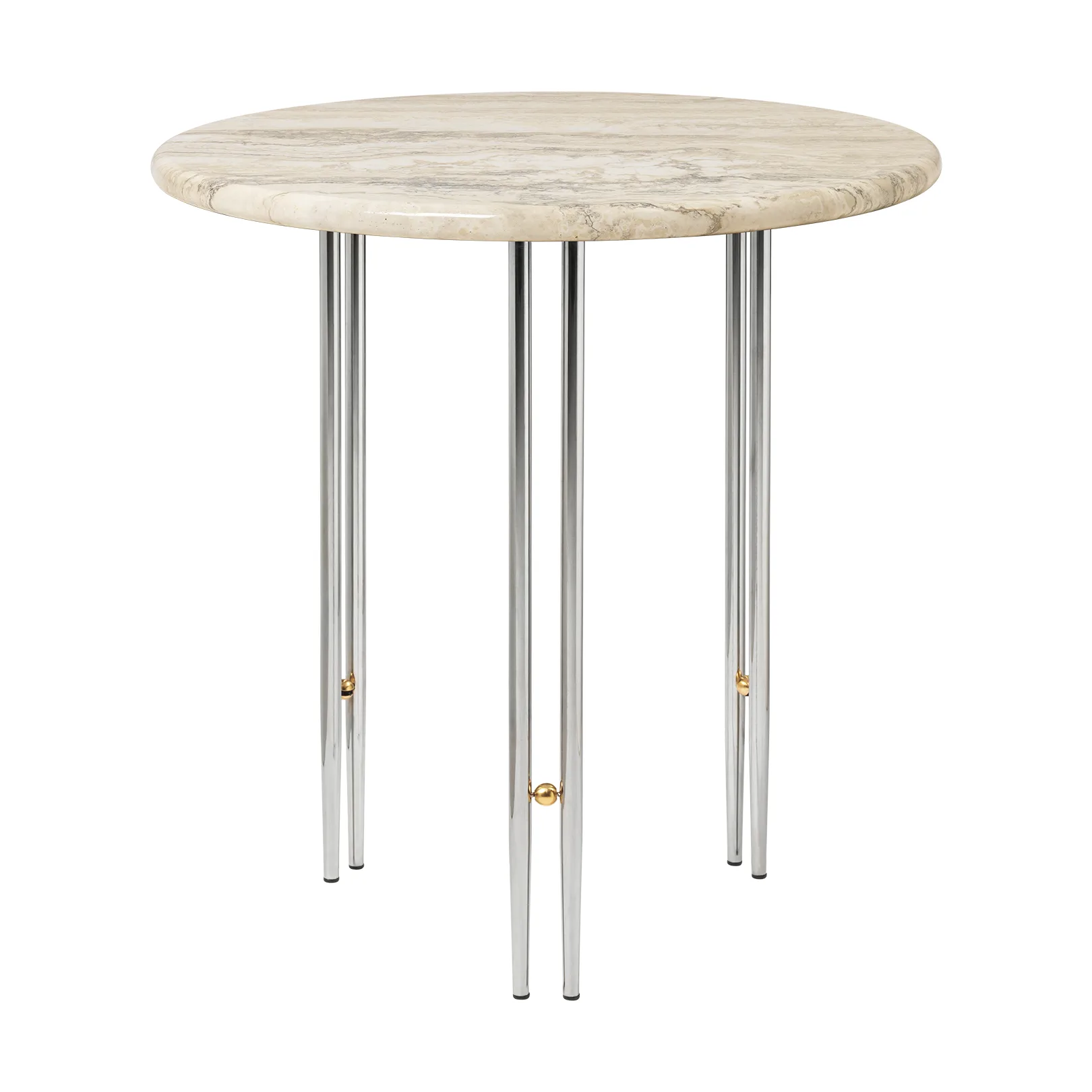 IOI Couchtisch Ø50cm, Chrom-Messing-rippled beige GUBI