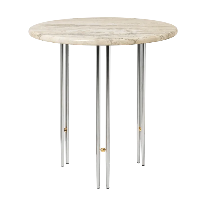 IOI Couchtisch Ø50cm - Chrom-Messing-rippled beige - GUBI