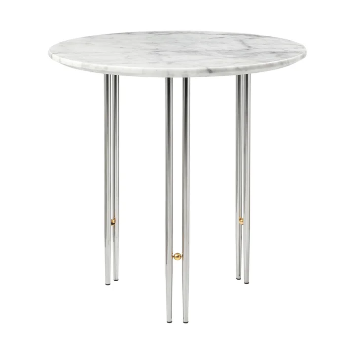 IOI Couchtisch Ø50cm - Chrom-Messing-weißer Marmor - GUBI