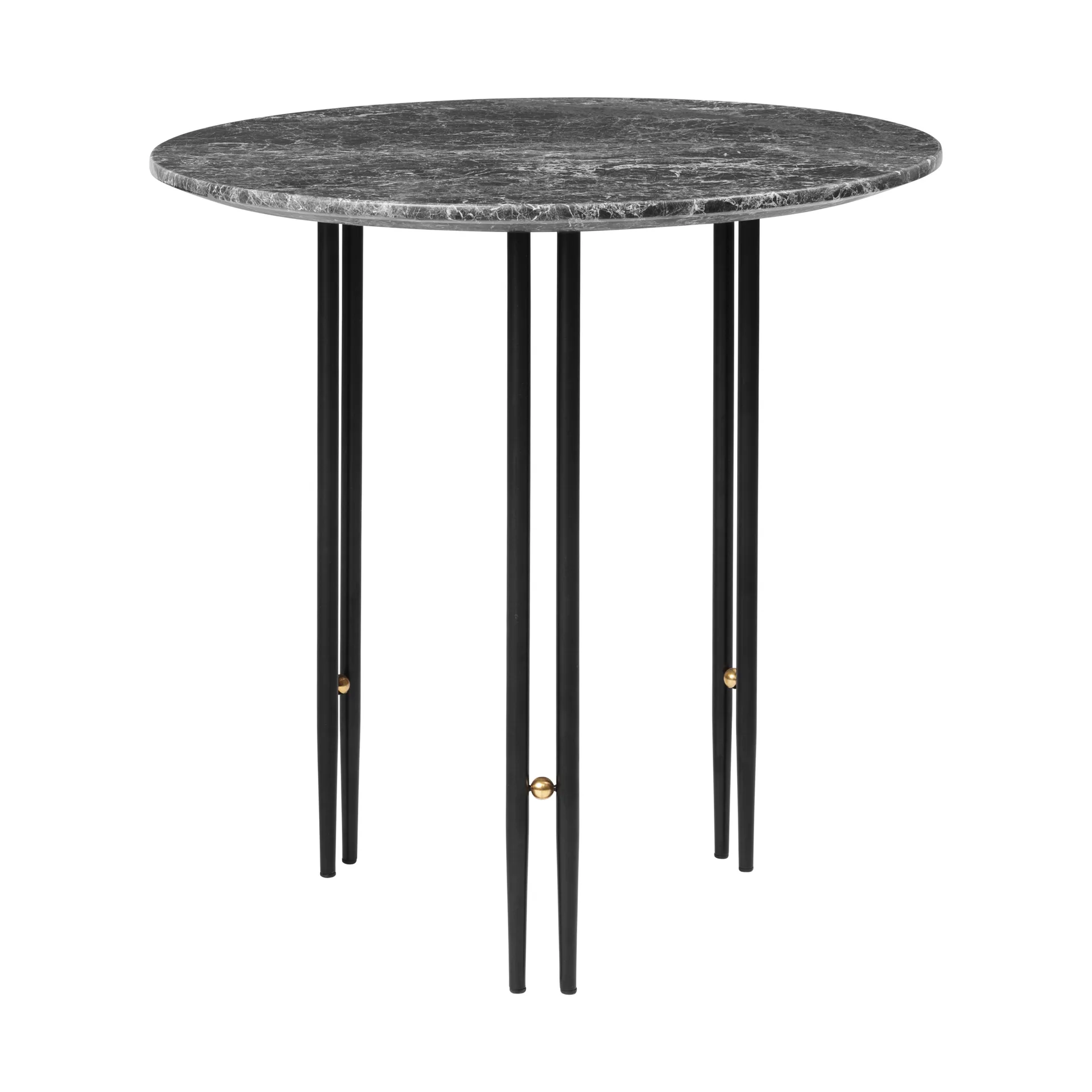 IOI Couchtisch Ø50cm, Schwarz-Messing-grauer Marmor GUBI