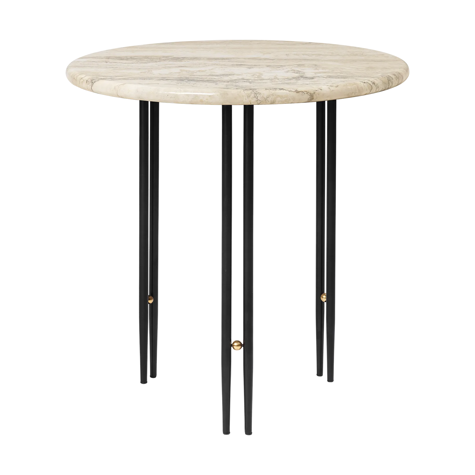 IOI Couchtisch Ø50cm, Schwarz-Messing-rippled beige GUBI