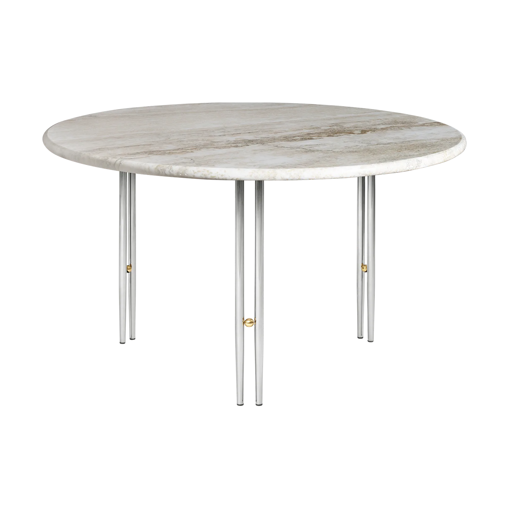 IOI Couchtisch, Rippled beige-chromgestell ø70 cm GUBI