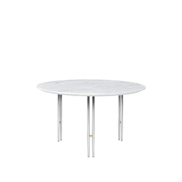 IOI Couchtisch - White carrara marble, ø70, Gestell aus Chrom - GUBI