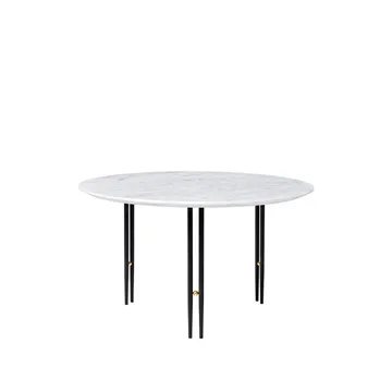 IOI Couchtisch - White carrara marble, ø70, schwarzes Gestell - GUBI